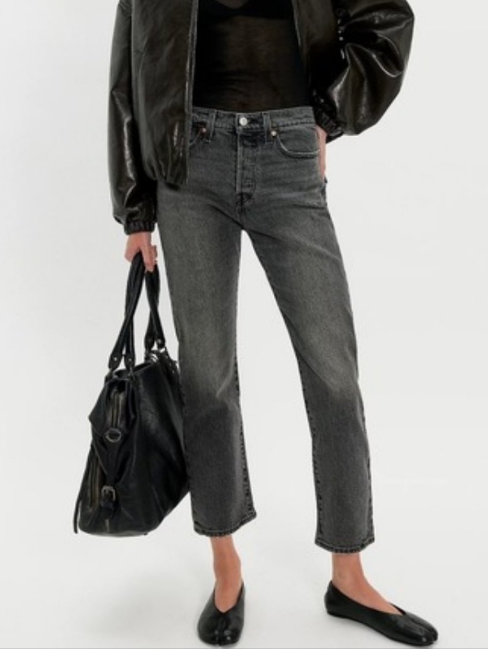 ​Levi’s Premium Wedgie Icon Fit Ankle Jeans​ Faded Black / Grey Wash | Size 25